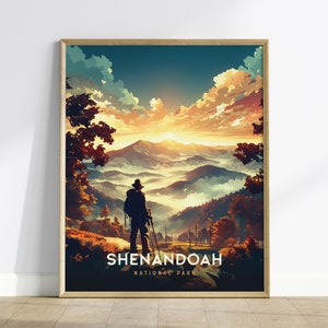Shenandoah National Park Poster, Blue Ridge Mountains Wall Art, Virginia Nature Print, Framed/Unframed Park Artwork, Shenandoah Valley Gift