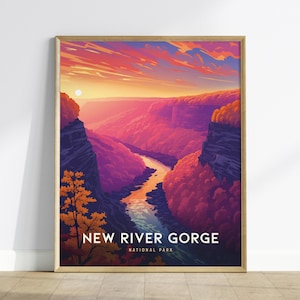 New River Gorge National Park Poster: West Virginia Travel Art
