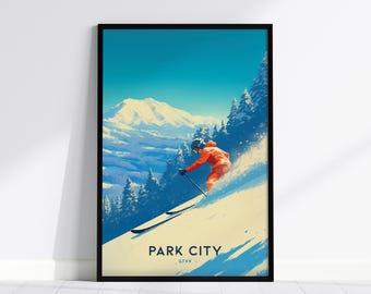 Park City Utah Ski Poster: Vintage Mountain Print
