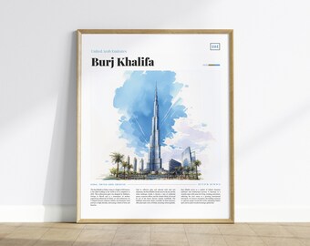 Burj Khalifa Dubai Print: Watercolor Architecture Series