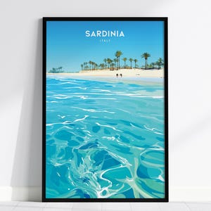 Sardinia, Italy Poster - Idyllic Beach View, Available Framed/Unframed, Perfect Mediterranean Decor, European Home or Office Wall Art Decor