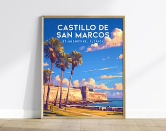 Castillo de San Marcos Print: St Augustine Florida Travel Poster