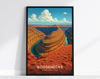Goosenecks State Park Poster: Utah Desert Vintage-Style Wall Art