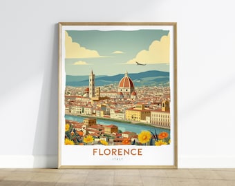 Florence Italy Travel Poster: Renaissance City Wall Art