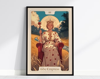 The Empress Tarot Card Framed Poster: Major Arcana Art Nouveau