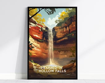 Hemmed-In Hollow Falls Print: Arkansas Waterfall, Ozark Hiking Art