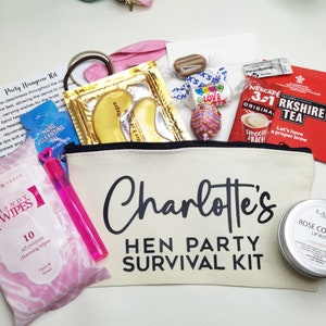 Personalisierte Hangover Kit | Fertig gefülltes Survival Kit | Henne do | Gunst | Hochzeit | Braut |Genesung | Party | Junggesellinen | Hirsch Do | Junggeselle