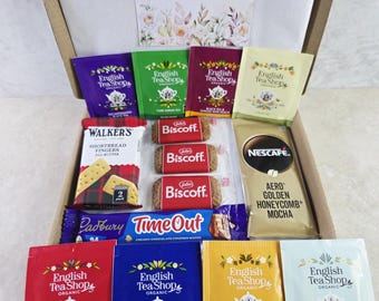 Organic Tea & Biscoff Biscuit Gift Box: Letterbox Hamper Mothers Day Present Gifts