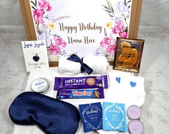 Personalized Birthday Hug in a Box: Self-Care Gift Set for Her Mothers Day Present Gifts