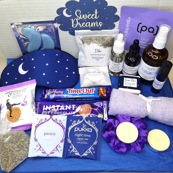 Luxury Sleep Anxiety Relief Sleep Pamper Gift Box - Get Well Soon Gift - Recovery Thinking Of You Gift Set - Sweet Dreams - Gift for Her him