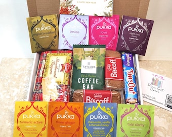 Tea & Coffee Gift Box – Pukka Tea, Biscoff Biscuits, Relaxation HamperMothers Day Present