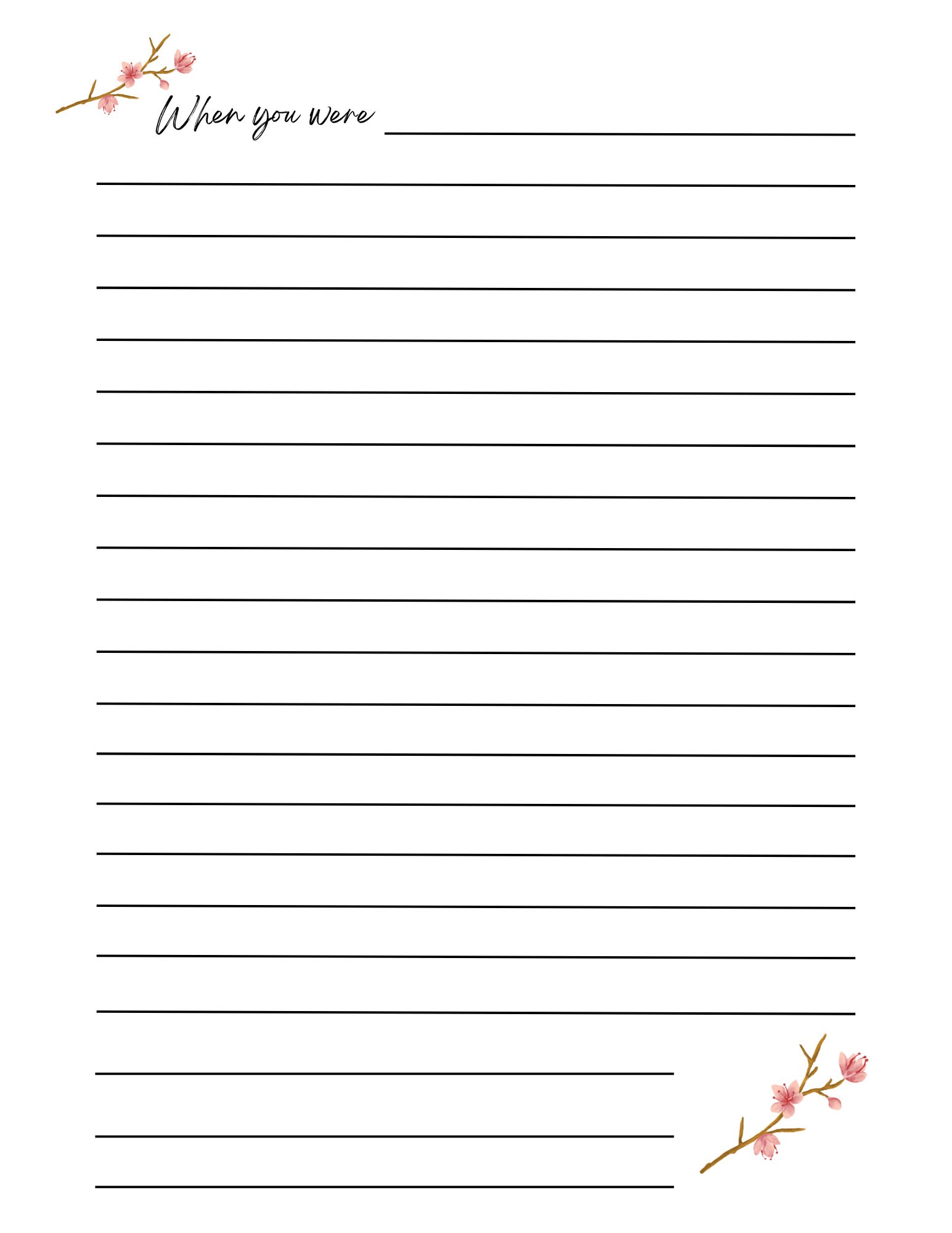 Journal Page, Printable Journal Page, Digital Print Journal Page, for