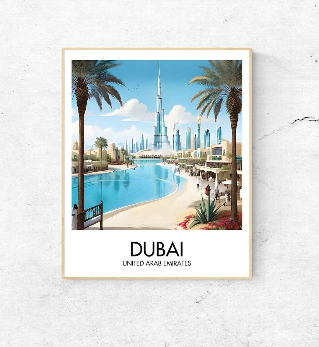 Dubai Wall Art Dubai Print Travel Wall Art Dubai Painting Etsy