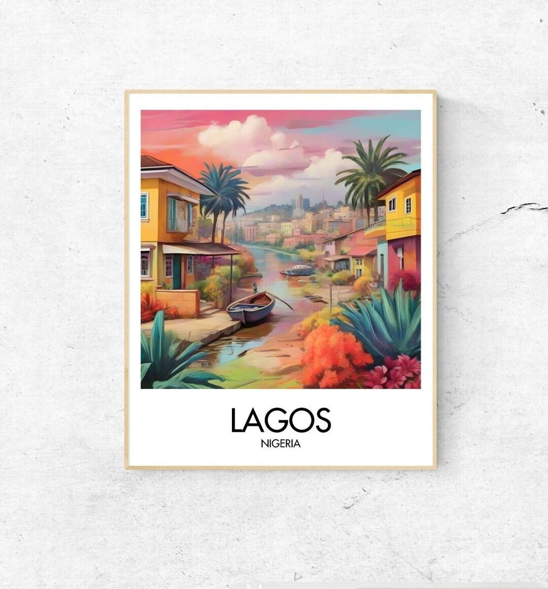 Lagos Wall Art Lagos Nigeria Africa Poster Lagos Travel Art Nigeria