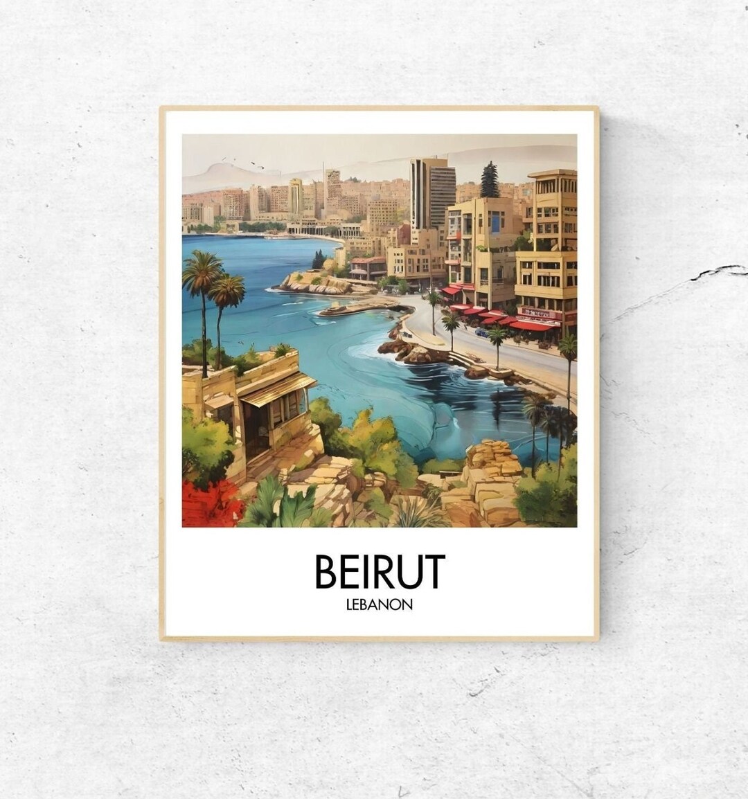 Beirut Beirut Lebanon Travel Wall Art Lebanon Painting Etsy