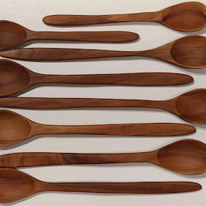 Cucchiai di legno fatti a mano, ecologici, di ottima qualità, durevoli e naturali, utensili da cucina, supporto, cucchiaio per mescolare, per mangiare e servire, idea regalo sostenibile!