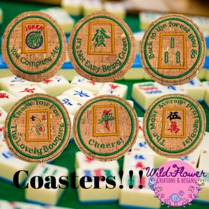 Mahjong broderade underlägg