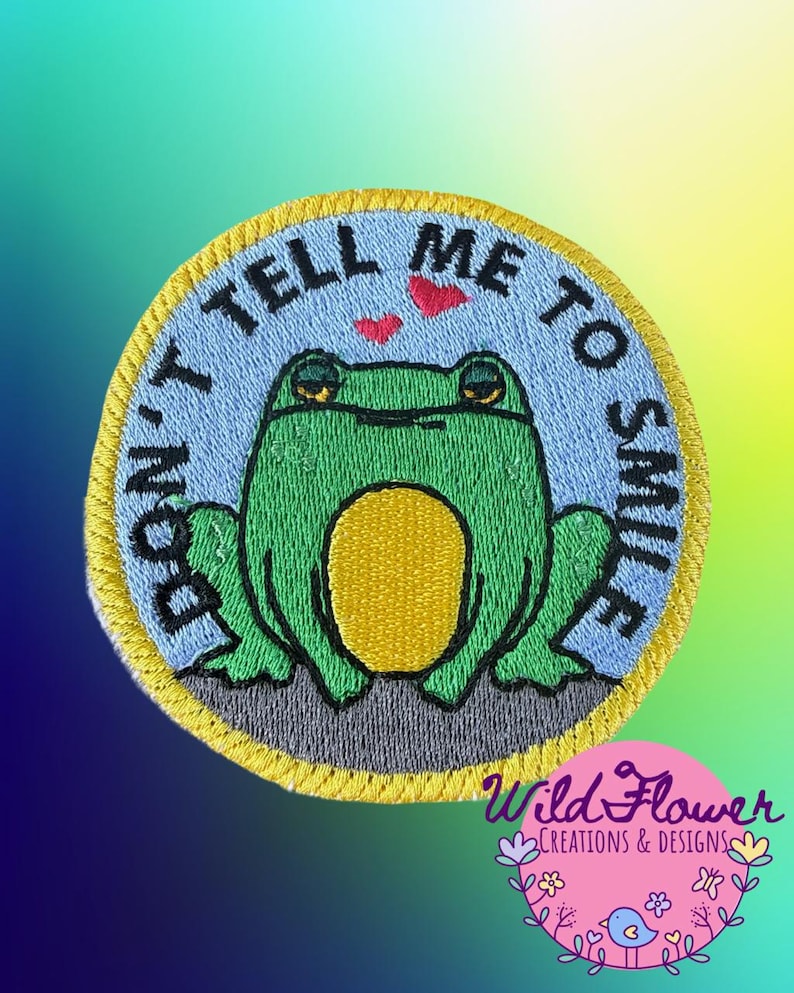 Grumpy Frog Embroidered Patch bild 1