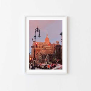 NYC Empire State Building Sunset Print: New York Photography (Unframed)