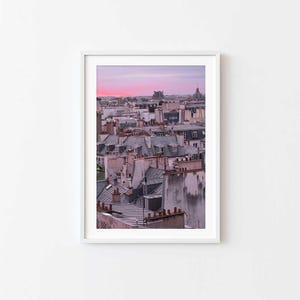 Paris Sunset Photography Art Print: Parisian Rooftops, Home Decor