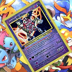 Zombie Mr. Mime Gx Vmax Pokemon benutzerdefinierte Karte holographisch