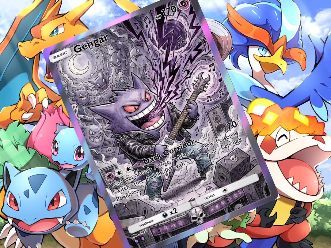 Gengar V Ex Gx Vsstar Pokemon Custom Card Holographic - Etsy