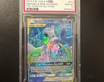 Mewtwo & Mew Gx Shiny Tag Team Ex V Vsstar Pokemon Custom