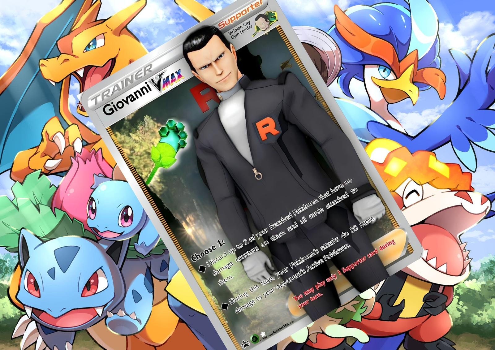 Giovanni Vmax pokemon custom card holographic