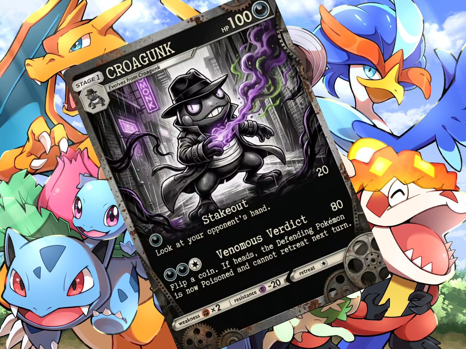Croagunk V Ex Gx Vstar Custom Card Holographic - Etsy