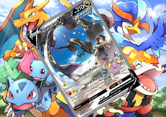 Rayquaza V ex gx vstar pokemon custom card holographic