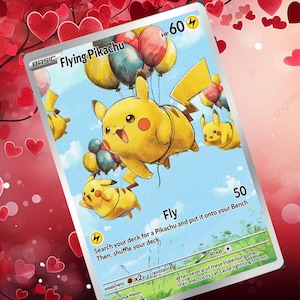 Flying Pikachu Card - Etsy
