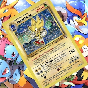Super Sonic pokemon custom card holographic