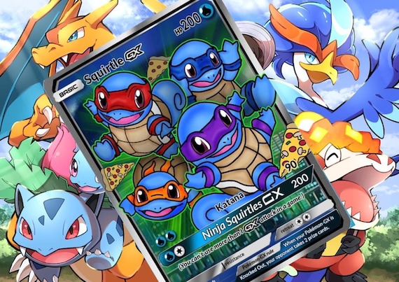 Squirtle Gx V Vstar Pokemon Custom Card Holographic - Etsy