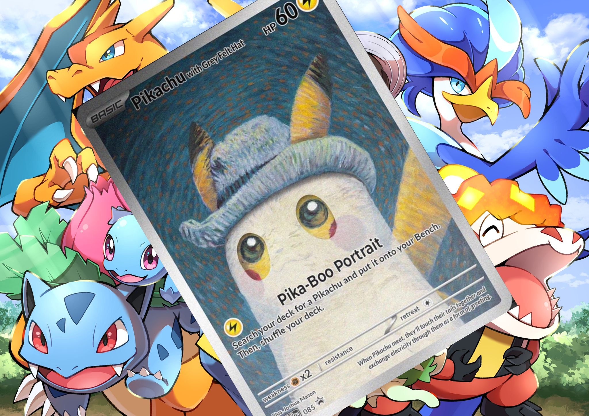 Pikachu With Gray Felt Hat Gx V Vsstar Pokemon Custom Card Pikachu With Gray Felt Hat Gx V Vsstar Pokemon Custom Card