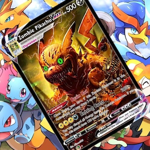 Tarjeta personalizada holográfica de Pokémon Zombie Pikachu Vmax Vstar