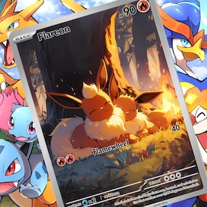 Carte Pokémon personnalisée holographique Pyroli V ex gx vstar