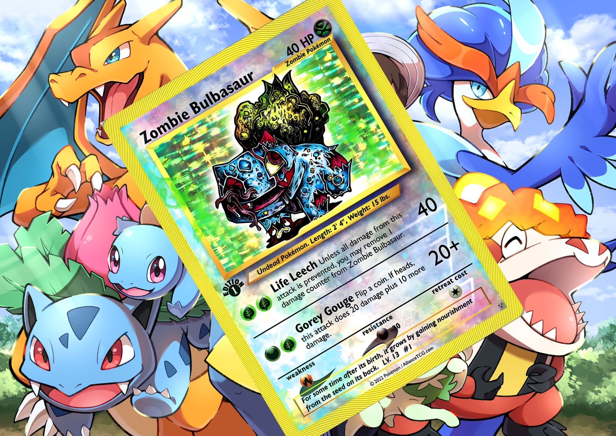 Zombie Bulbasaur V Gx Vstar Ex Pokemon Custom Card Zombie Bulbasaur V Gx Vstar Ex Pokemon Custom Card