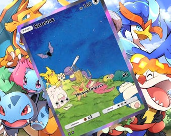 Tarjeta holográfica personalizada de Pokémon Snorlax V ex gx vstar