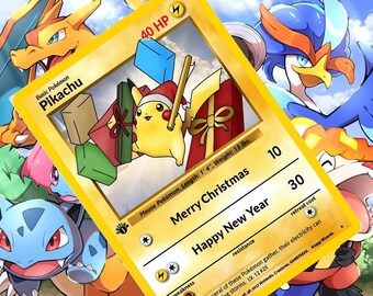 クリスマスピカチュウGX vsstarポケモンカスタムカードホロ