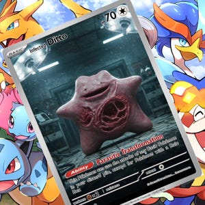ditto gx pokemon card gold Ditto Gx Black And Red Foil Fan Art Card Mimic Gooey Floor
