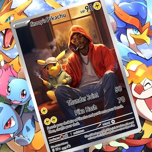 Snoop's Pikachu ex gx Vstar V Max pokemon custom card holographic