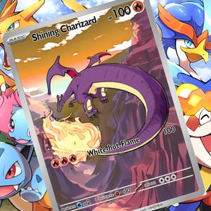 Carte Pokémon personnalisée holographique Vastro Dracaufeu Brillant Ex Gx Vmax