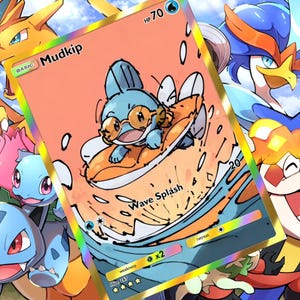 Mudkip V Ex Gx Vstar Pokemon Custom Card Holographic - Etsy