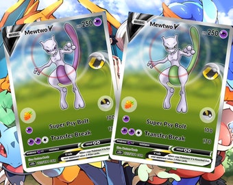 Mewtwo V gx vstar custom card holographic