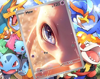 Mew V ex gx vstar carta personalizada de Pokémon holográfica