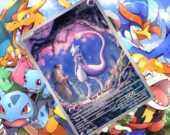 Mewtwo V ex gx vstar custom card holographic