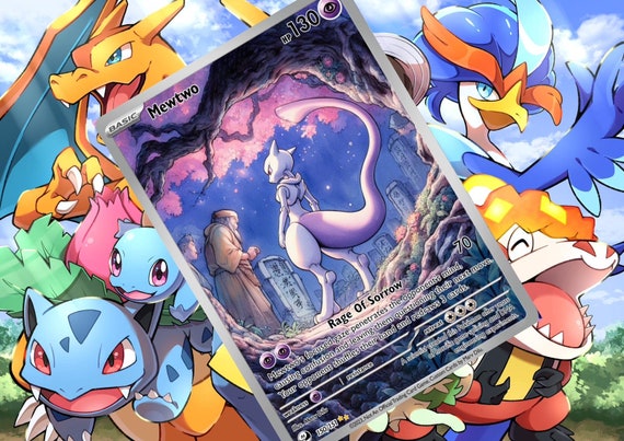 Mewtwo V Ex Gx Vstar Pokemon Custom Card Holographic - Etsy