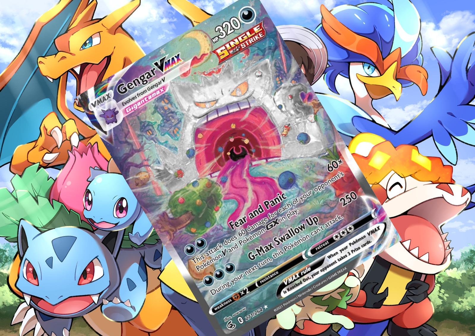 pokemon card gengar v Pokemon Ancient Mew Card Poster Poster – Anime Town Creations main image 0
