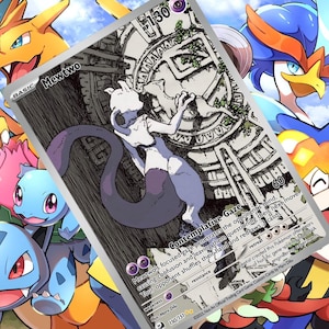 Mewtwo V ex gx vstar pokemon carte personnalisée holographique