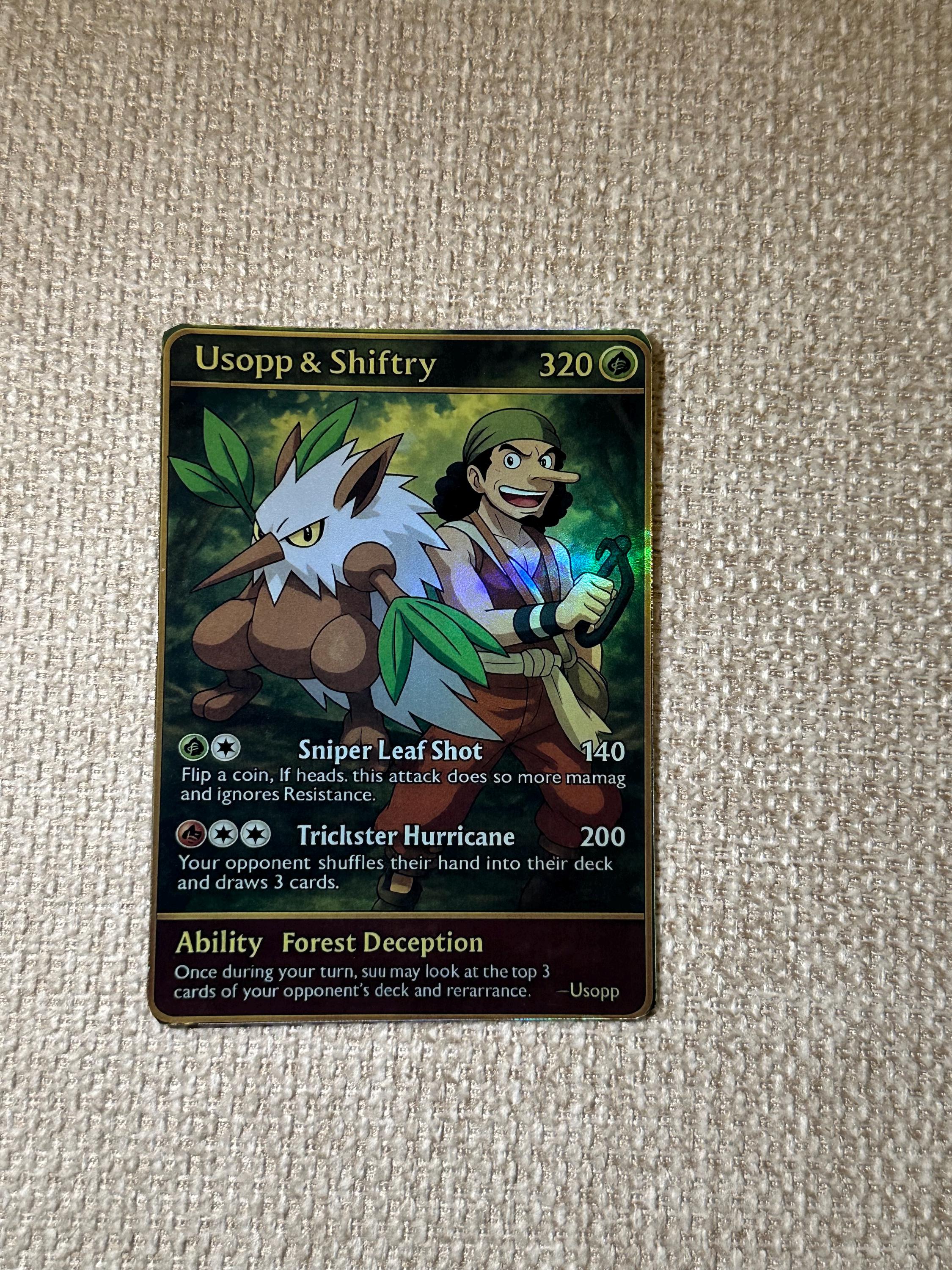 ウソップ＆シフトリー ワンピース×ポケモン カスタムカード ホログラフィック - Etsy 日本